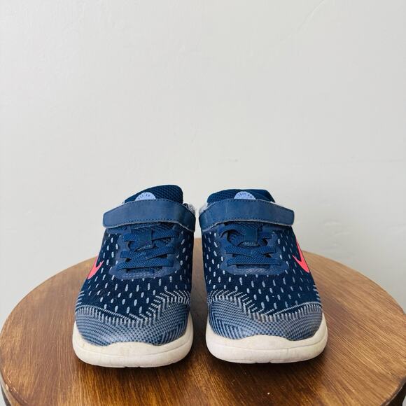 Nike Kids Free Run Blue Adjustable Strap Sneakers Boys Size 13 - Picture 2 of 9